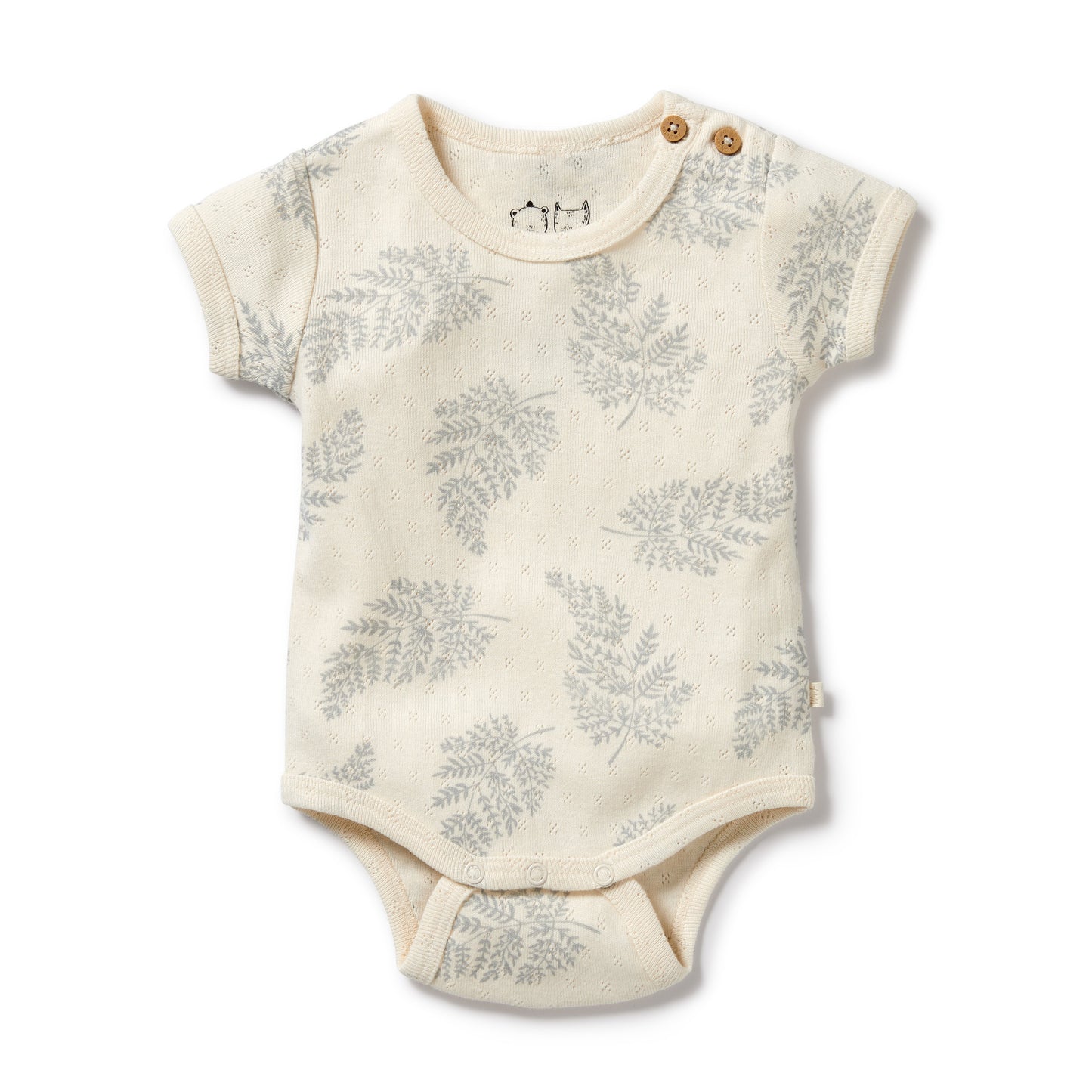 Wilson & Frenchy Organic Pointelle Bodysuit Forever Ferns