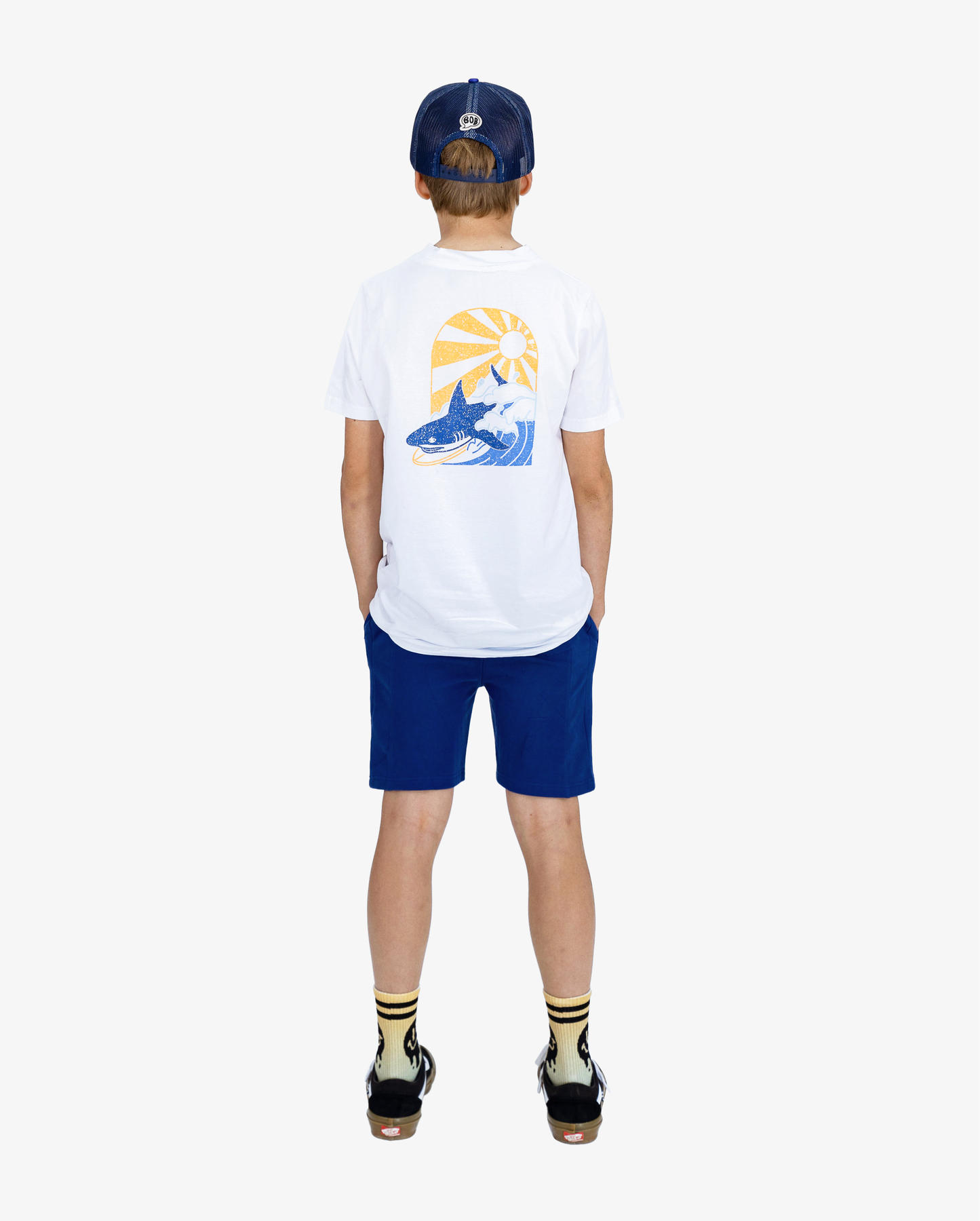 Band of Boys Surfer Shark Tee White