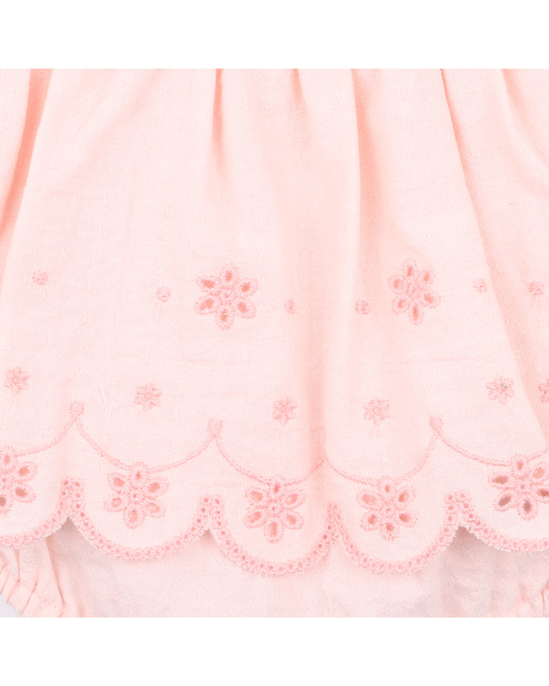 Minihaha Tillie Broidery Layered Bodysuit Peachy Pink