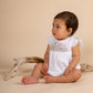 Minihaha Florence Hand Embroidered Romper White