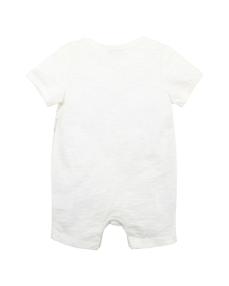 Minihaha Chester Farm Short Sleeve Romper Cloud