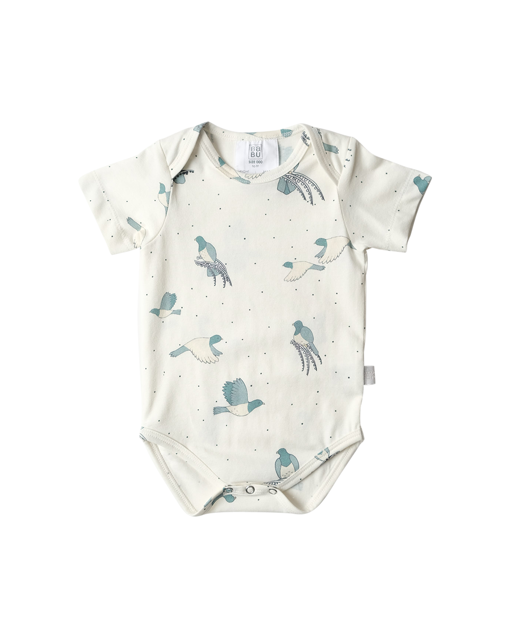 Babu Organic Cotton Short Sleeve Bodysuit Kererū