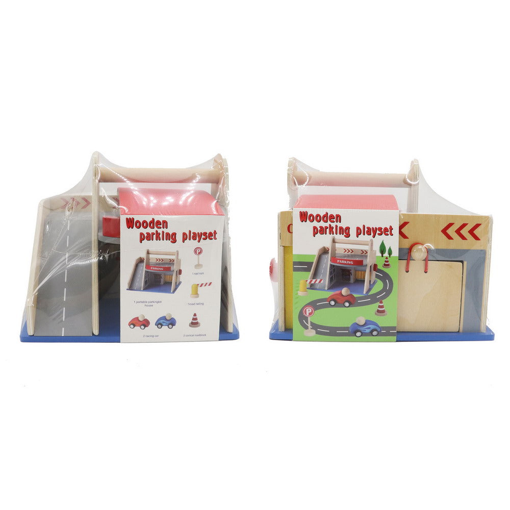 Wooden Car Park Play Set