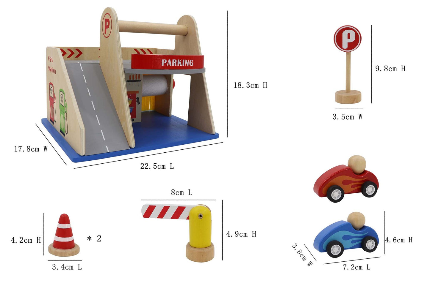 Wooden Car Park Play Set