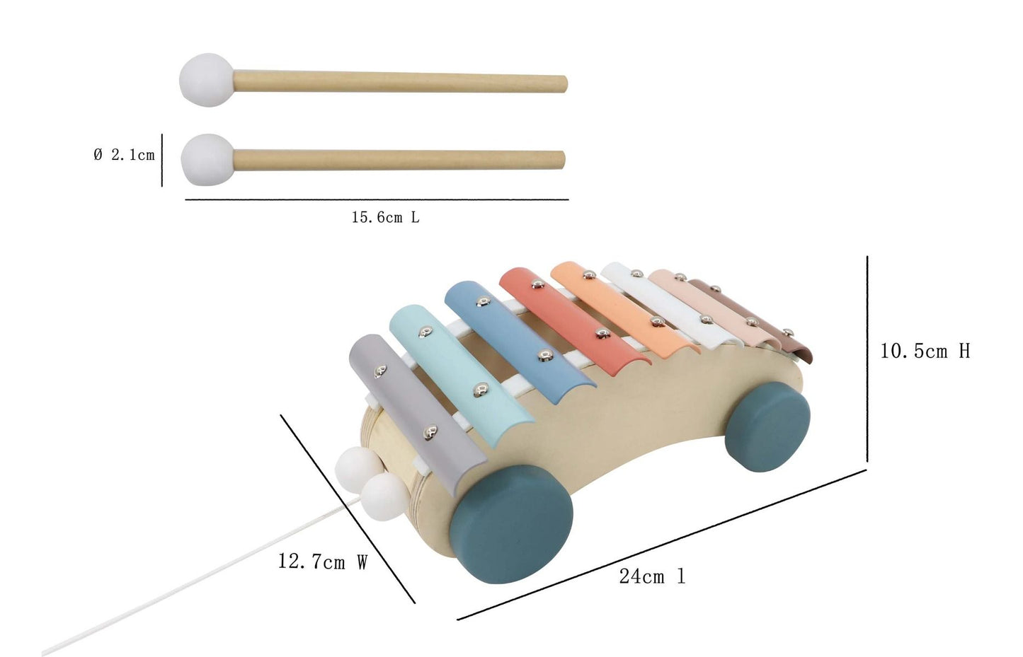 Rainbow Pull Along Xylophone