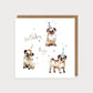 Birthday Pugs Greeting Card