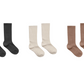 Rylee & Cru Ribbed Socks Mocha | Natural | Black