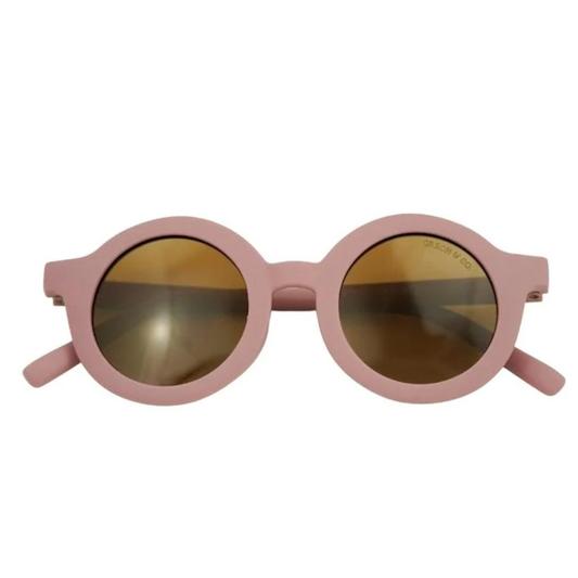 Grech & Co Original Round Polarised Child Sunglasses Mauve Rose