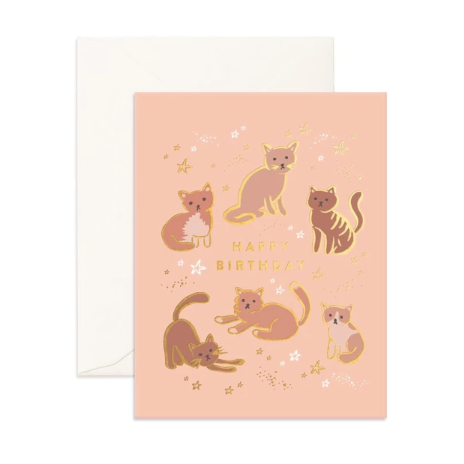 Happy Birthday Cats Greeting Card